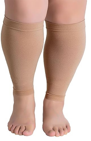 Valcatch Wadenkompressionsstrümpfe für Frauen und Männer, Beinkompressionsstrümpfe in Übergröße bis 7XL, breite Wadenfußstütze, 20-30 mm gh Kompressionsstrümpfe für Schienbeinkanten