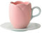 Creative Tulip - Tazza in ceramica da 300 ml, per ragazza, colazione, caffè, latte, set di piatti, colore: rosa