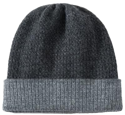 Azedssw Damen Kaschmir Mütze Männer Winter Dicken Skullies Beanies Unisex Warm Halten Gestrickte Mützen Gray One Size
