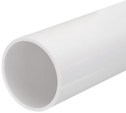 QUARKZMAN Tube Rigide en PVC Tube Rond 57mm ID 63mm OD 20cm Longueur Blanc pour Conduites d'Eau, Artisanat, Manchons de Câbles