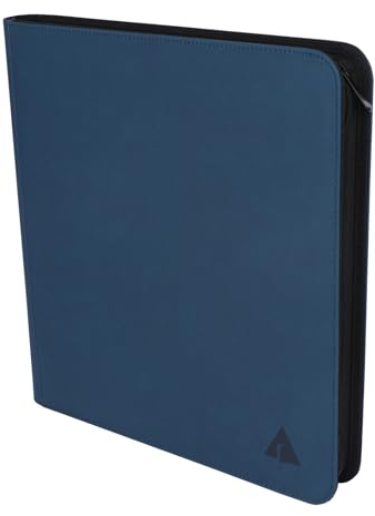 Rieton 12 Pocket 800+ Pockets Card Binder, Groß, Blau - Ringlose Seiteneinschubtaschen Trading Card Album Folder für TCG