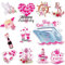 12 Pcs Anniversary Cruise Door Decorations Magnetic - Pink Love Cruise Anniversary Cruise Door Magnets, Happy Anniversary Decorations, Cruise Magnets for Cabin Door Party Fridge