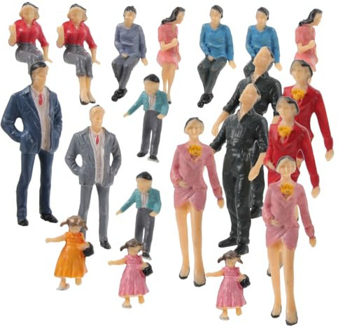Miniatur Plastikspielzeug Menschen 20 Stück aus Kunststoff, Lebensecht