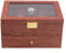 HUSPOO Uhrenbox, 20 Slots Double Layer Vintage Wood Uhrengehäuse Lockable Jewellery Vitrine Storage Box Organizer mit echtem Glasdeckel für Männer