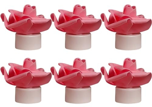 DZAY LED Teelichter Blumen Kerze,6 Stück Flammenlose Rosen Teelichter Echtwachs Kerze mit Batteriebetrieb,Romantisch Valentinstag Flackerndes LED Lichtrose Blume für Hochzeiten Tischdekoration (Rosa)