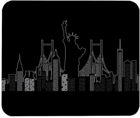 VAPOKF Gaming Mouse Pad, New York Night Time Prints Mouse Mat for Desk Home Office, Non-Slip Rubber Base Keyboard Pad, Laptop Desk Pad Mousepad