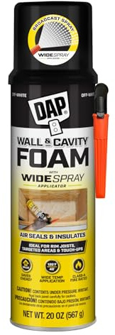 DAP Wall and Cavity Foam with Wide Spray Applicator Aerosol, Off White, 20 oz. (7565000370)