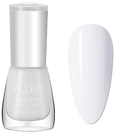 DMQ White Nail Polish, Pure White Nail Varnish, Long Lasting Chip Resistant & Quick Drying Nail Polish Gel for Women Girls DIY Nail Art Manicure at Home - No Need Bake 8ML