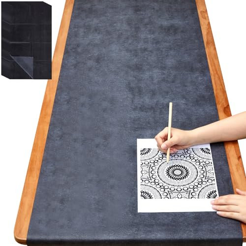 Dinifee 2 Bögen 50,3 x 70,6 cm großes Graphit-Karbon-Transferpapier zum Durchzeichnen von schwarzem, gewachstem Kohlepapier zum Zeichnen von Mustern auf Holzprojekten, Leinwandstoff und Bastelbedarf