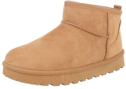 Ital Design Damen Stiefeletten mit flacher Sohle, runde Spitze