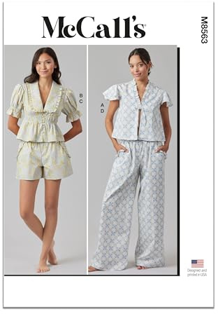 MCCALLS Sewing Pattern M8563A Misses' Lounge Tops, Shorts and Trousers A (XS-S-M-L-XL-XXL)