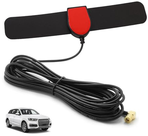 DAB Antenne Auto, SMB Anschluss Digitale DAB Autoradio einsetzbar für Pioneer,Kenwood,JVC,Alpine,AiliTech 18 DBI Verstärkung für Signalqualität und Empfangsstärke mit 3 m Verlängerungs Kabel (B)