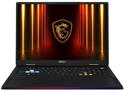msi Raider 18 HX AI 18 120Hz UHD+ Gaming Laptop: Intel Core U9-285HX, NVIDIA Geforce RTX 5090, 64GB DDR5, 2TB NVMe SSD, Thunderbolt 5, Wi-Fi 7, Win 11 Pro: Black A2XWJG-069US