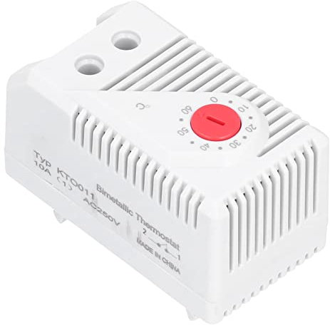 DIN Rail Mound MECHANISCHE Thermostat, Einstellbare Temperatur -Controller -Schalter für Elektroschränke mit Kontakten für Elektroheizungen und Kühlventilatoren