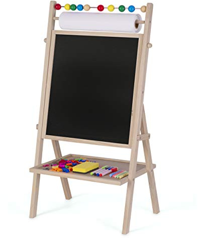 Ricokids Magnettafel Kreidetafel Tafel Standtafel Doppelseitig Kinder Set Mit Zubehör Papierrolle Abakus Drehbar