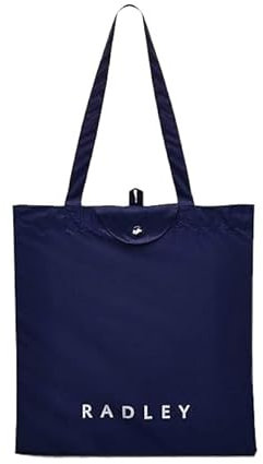 Radley London Womens Responsible Foldaway Shopper Shopping Shoulder Tote Bag Radley in Evenfall Navy Blue