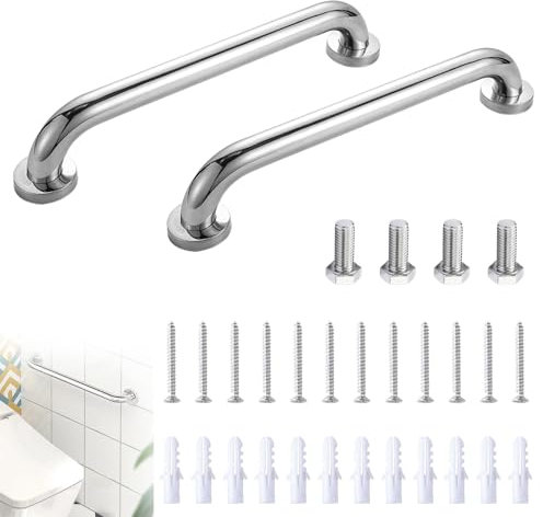 2 Stück Haltegriff Dusche, Haltegriffe für Senioren Edelstahl Badewannengriff 30cm Wannengriff Rutschfester Haltegriff Sicherheitsgriff für Dusche Badewanne Küche Toilette und Schritte