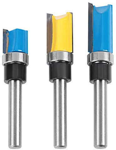 3pcs Carbide Router Bits | 1 /4 Schaft zum Trimmen / Schlitz / Fräsen | Hartholz / Kork / Synthetikplatten | kompatibel mit Trimmern und Graveller