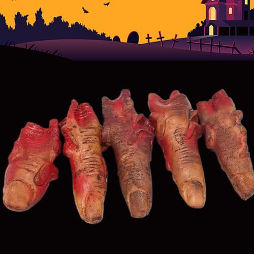 Obelunrp Faux Doigt séparé, réalistes effrayants d'halloween Parties du Corps sanglante, Horreur des Parties du Corps cassé pour Une décoration de Maison hantée d'halloween