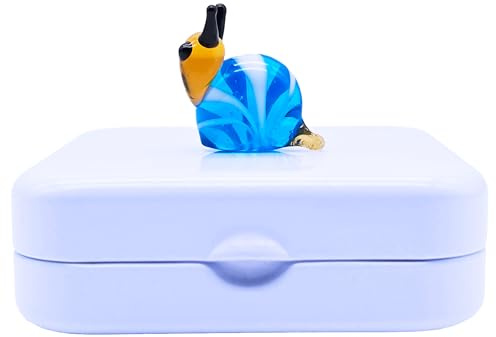 SHC Web Mini-Schnecke in Geschenkdose – niedliche kleine Glastierfigur – handgefertigtes Ornament