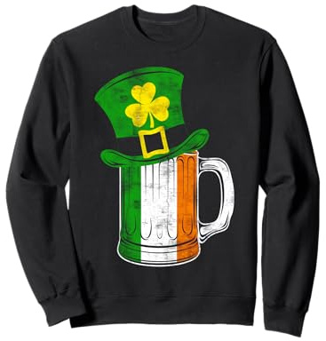 Chope à bière Irlandaise et Chapeau Shamrock Sweatshirt
