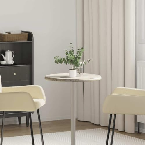 Vorpalize Runde Marmor Tischplatte Grau Ø50x2,5 cm für Esstisch, Couchtisch und Beistelltisch, robuste Ersatzplatte aus Naturstein, leicht zu reinigen