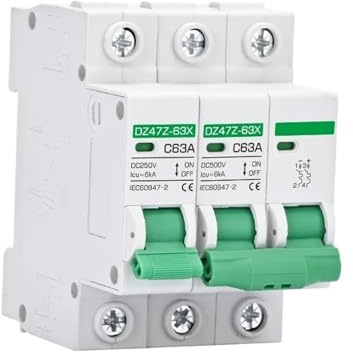 1PCS DC MCB 250V 500V 750V 1000V 1/2/3/4 Pôles Interrupteur Photovoltaïque Panneau Solaire Protecteur Disjoncteur for DC 16A 32A 50A 100A 125A(2P DC500V,16A)