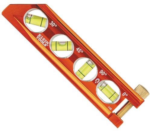 Torpedo Wasserwaage, magnetisch, 4 Libellen für Rohrbiegen & mehr, mit V-Nut & Magnetschiene Klein Tools 935AB4V