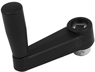 sourcing map 8mm x 8mm Quadratisches Loch Plastik Kurbel Drehgriff Werkzeugmaschine schwarz DE de