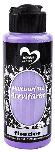 Ideen mit Herz Multisurface | Pintura acrílica | color universal para manualidades, madera, vidrio, poliéster, cerámica, porcelana, terracota, tela, cuero, lienzos | 120 ml (lila)
