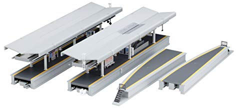 Kato N Gauge Suburban Station Island Platform DX Set (Pre-Built) - Model Train Station Building