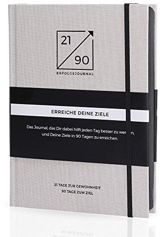 21/90 ERFOLGSJOURNAL - Ziele erreichen in 90 Tagen mit dem Erfolgstagebuch als Kalender | Dein tägliches Coaching + Journaling für mehr Klarheit + Motivation | A5 I Leinen