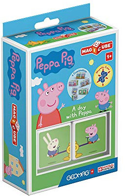 Geomag Magicube 048 - Peppa Pig A Day with Peppa - 2 Magnetwürfel - Konstruktionsspielzeug, Baukasten Lernspielzeug, Bunt