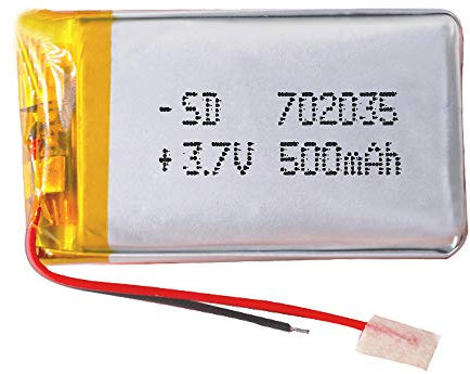 Batterie 702035 LiPo 3.7V 500mAh 1.85Wh 1S 5C Liter Energy Battery pour l'électronique Rechargeable Téléphone Portable Smartwatch GPS - Ne Convient Pas à la Radiocommande 37x20x7mm (500mAh|702035)