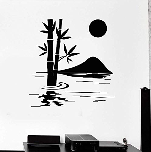Bambus Mit See Wandtattoos Natur Home Decoration Kunst Wandzimmer Vinyl Aufkleber Abnehmbare Home Decor Wallpaper 42X43Cm