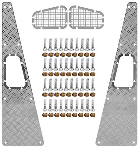 Dilwe 1/10 Scale Metal Skid Plate Sides Simulation Accessory Fit for RC Model Cars