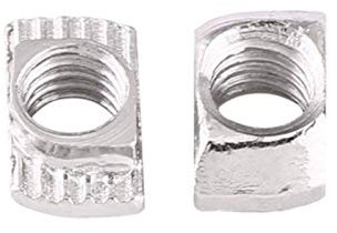 T Nutensteine, 50 Stück M6 T Nut Hammer Kopf Mutter T-Schlitz Hammerkopfmutter, Vernickelter Kohlenstoffstahl für Aluminiumprofil(EU30-M6*16.5 * 8)