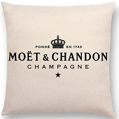 MIAOTU Luxus-Kissenbezug, 45 x 45 cm, Champagner mit schwarzem Stern