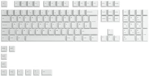Glorious Gaming 115x GPBT-Keycaps - Cherry-Profil, äußerst widerstandsfähiger PBT-Kunststoff, optisch EIN Blickfang, überragende Akustik, Originalschrift, GB Layout - Arctic White