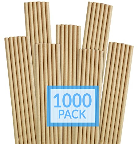 Reli. Papierstrohhalme, Kraftbraun | 1000 Stück – Bulk | Einweg-Papierstrohhalme zum Trinken – biologisch abbaubar, umweltfreundlich | braune Strohhalme zum Trinken, Basteln, Partydekoration (Kraft)