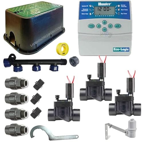 Suinga - Pacchetto IRRIGAZIONE AUTOMATICA Hunter 24V, 3 Zone di Irrigazione per tubi da 32mm.