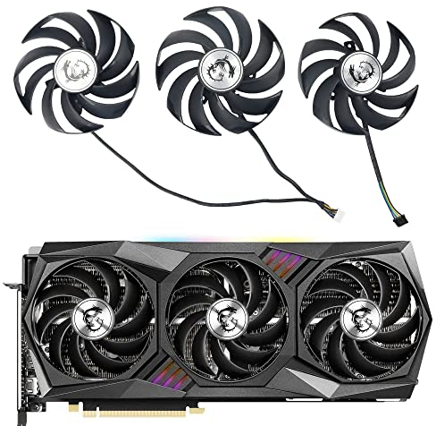 Coolerage 90MM 4Pin Graphics Cards Fans for MSI GeForce RTX 3060 3070 3080 3090 3060Ti 3070TI Gaming X Trio, GUP Fans for MSI Radeon RX 6800 6900 XT Gaming X Trio Video Card (Original 3Pcs-Lot)