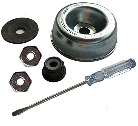 Blade Messer Kit Laufteller Druckscheibe Schraubendreher Mutter für Messer M10 für Stihl Freischneider Rasentrimmer Motorsense Befestigungssatz FS 36 40 55 56 70 80 85 90 100 110 120