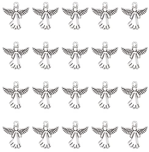 SUNNYCLUE 1 Box mit 40–100 Engel-Anhängern, Feen-Charms, Glücksbringer, Winter, Weihnachten, Großpackung für Schmuckherstellung, Charms, DIY, Armband, Halskette, Ohrringe