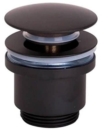 Imex VCC008 Vanne de vidange universelle avec ou sans trop-plein, compatible avec lavabos et bidets, pour lavabo et bidets, installation facile, avec ou sans trop-plein, noir mat