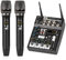 Depusheng GT6-M - Mixer audio, console audio a 6 canali con due microfoni wireless, console soundboard Bluetooth USB DJ mixing per karaoke party computer studio