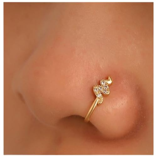 Cimenexe Anneau De Nez Punk Cristal Serpent Anneau De Nez Or Serpent Clip On Nose Ring Pavé Cz Anneau De Nez Serpent Hoop Serpent Non Piercing Bijoux De Nez Pour Femmes Et Filles Cadeaux