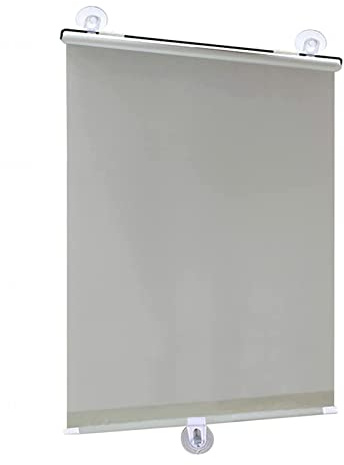 KGUDYS Suction cup roller blinds for windows,30/35/45/58/65/72cm wide,indoor blackout curtains,UV resistant roller blinds,retractable,thermal insulation shades for home/office,Grey-75x125cm/29x49in