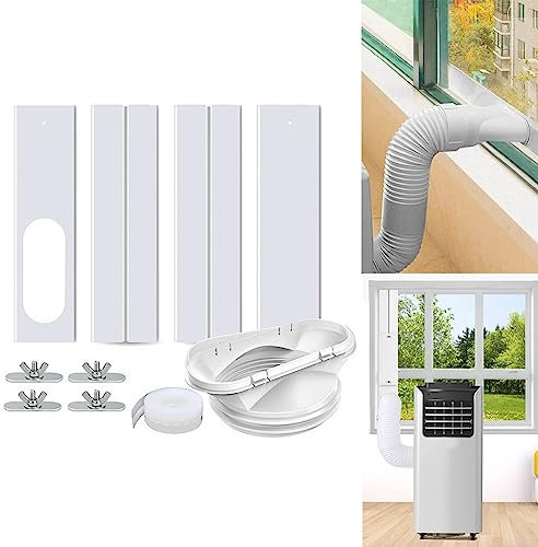 Adattatore di scarico per finestra, piastra kit tubo di scarico per condizionatore d'aria portatile 4 pezzi, tubo piastra scorrevole per tubo di scarico 13/15 cm