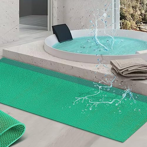 BOTOWI Estera Más Gruesa Alfombra Piscina, Alfombrilla Antideslizante para Fondo de Piscina, Estera de Escalera de Piscina para Piscina sobre El Suelo,Verde,0.9x3m